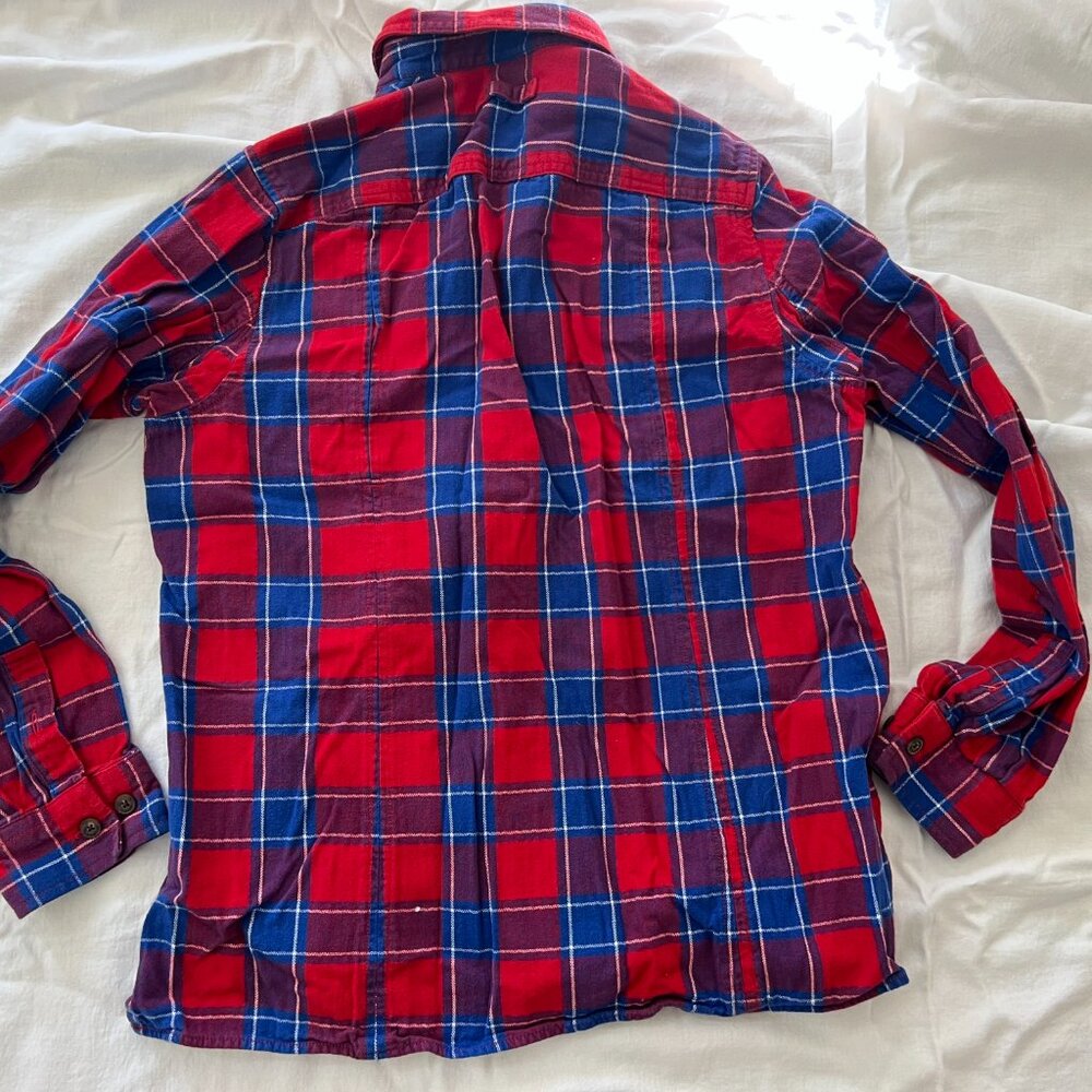 Duluth Trading Co. Women’s Flannel Shirt – Red/Blue Plaid – Size M - Picture 4 of 4